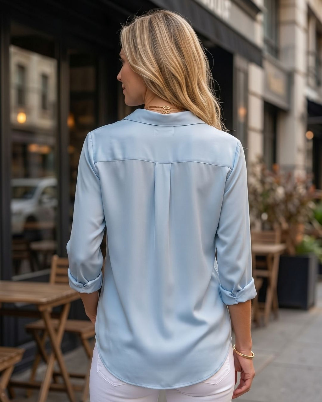 Camisa Feminina Social Com Caimento Solto E Botões