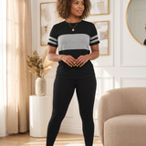 Conjunto Feminino Casual Com Camiseta E Calça Legging