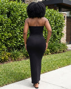 Vestido Longo Justo Tomara Que Caia Tubinho Minimalista