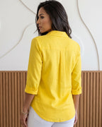 Camisa Feminina Social Com Caimento Solto E Botões