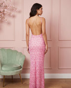 Vestido Longo Justo Alça Fina Decote Quadrado Estampa Floral