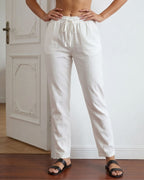 Calça Feminina Casual Com Cós Elástico E Cordão Ajustável