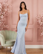Vestido Longo Justo Alça Fina Decote Quadrado Estampa Floral