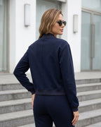 Jaqueta Bomber Cropped Com Bolsos Frontais Utilitária